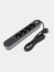 Сетевой фильтр с тремя USB портами, 4 евророзетки/3 usb порта,3 евророзетки