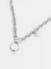 Серый колье, ожерелье, многослойные цепи на шею, крупные цепи