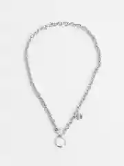 Серый колье, ожерелье, многослойные цепи на шею, крупные цепи