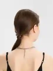 Серый металлик колье, ожерелье, многослойные цепи на шею, крупные цепи