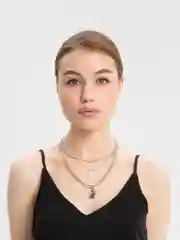 Серый металлик колье, ожерелье, многослойные цепи на шею, крупные цепи