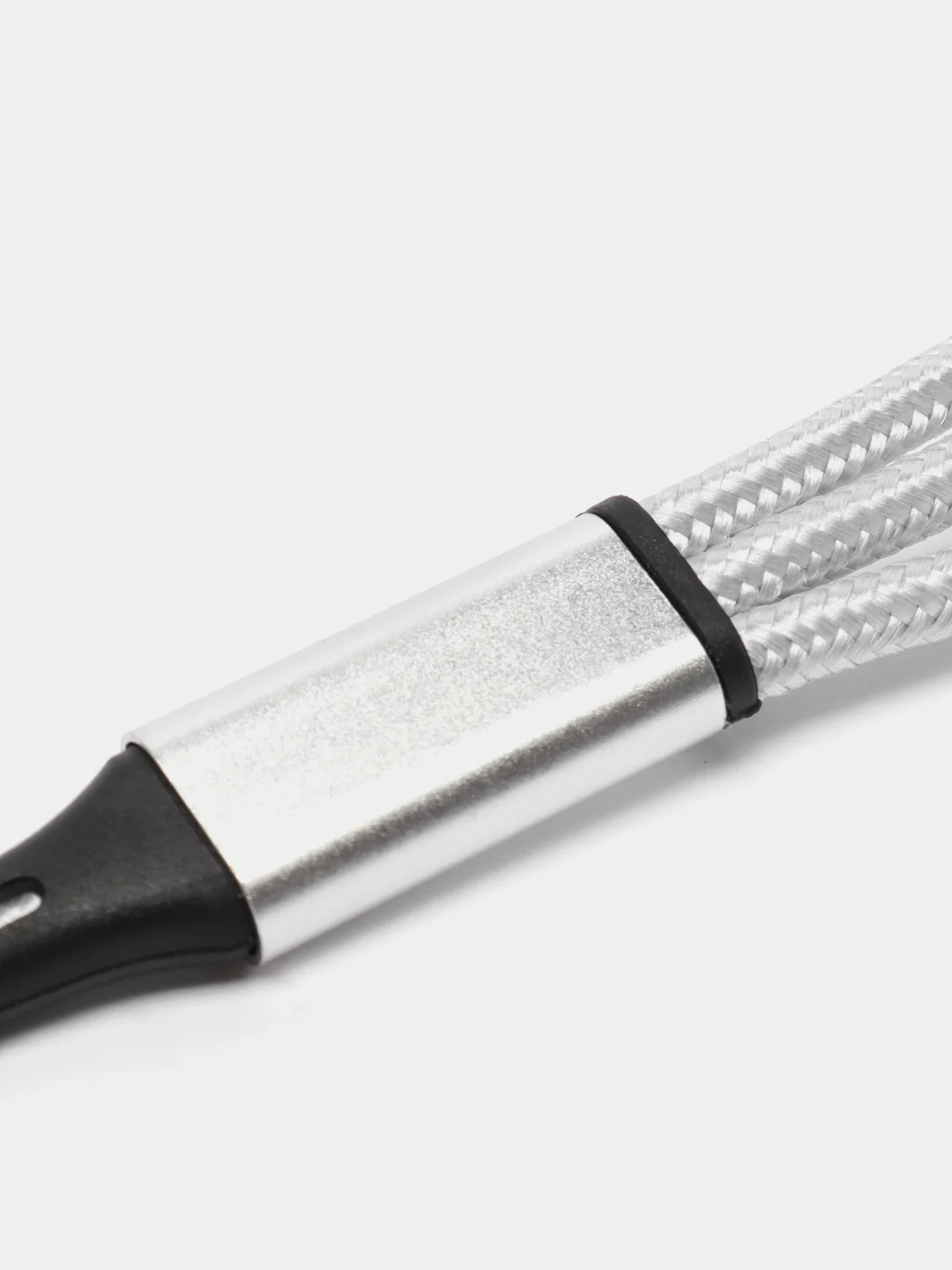 Белый кабель зарядный три разъема Micro USB, Type-C, Apple, длина 1,2м