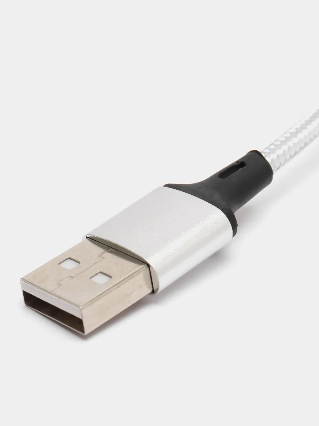 Белый кабель зарядный три разъема Micro USB, Type-C, Apple, длина 1,2м