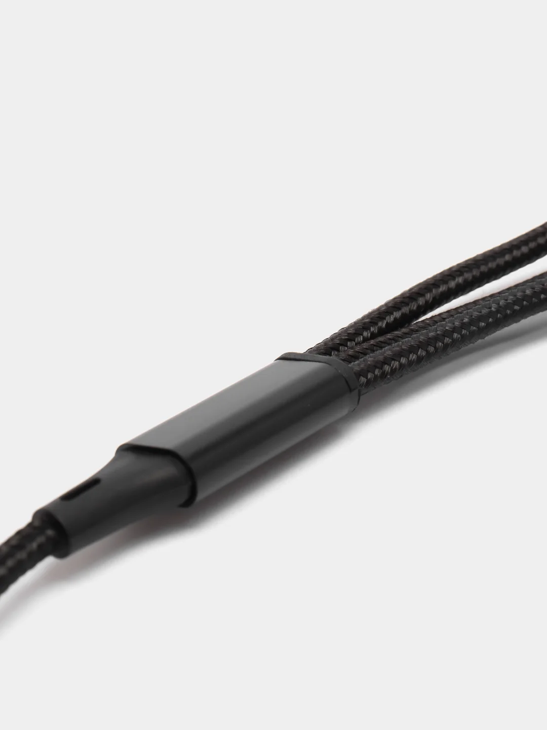Черный кабель зарядный три разъема Micro USB, Type-C, Apple, длина 1,2м