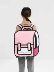 Розовый мультяшная 2D сумка рюкзак для детей и подростков