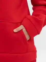 Красный костюм спортивный детский, утепленный на флисе