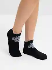 Черный носки женские с ушками, укороченные