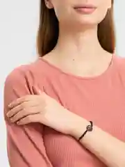 Черный женский, мужской плетеный браслет на руку "ОМ", красная нить, ручная работа