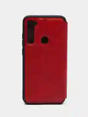 Красный чехол-книжка для Xiaomi Note 8, с прошитыми краями