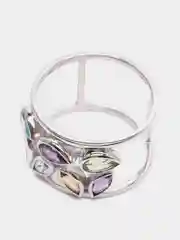Кольцо Main Dizzain, из серебра, с миксом камней
