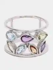 Кольцо Main Dizzain, из серебра, с миксом камней