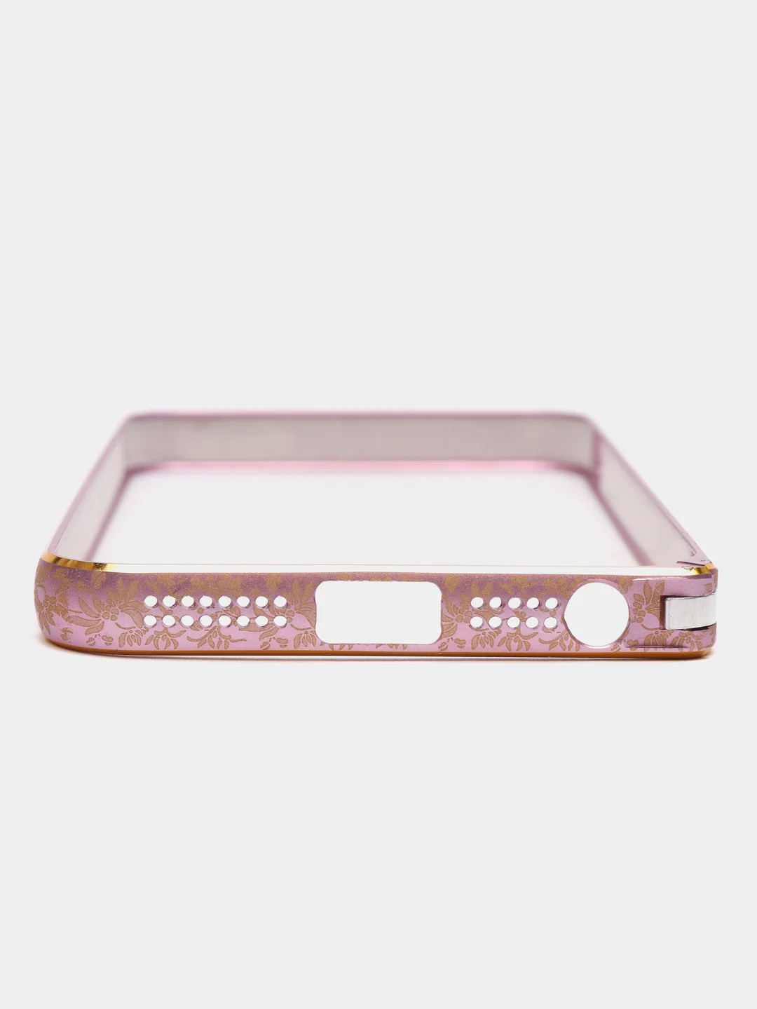 Розовый бампер алюминиевый для iPhone 5 / 5S / SE, с узором