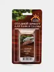Соляной брикет для бани и сауны Соляная Баня "С эфирным маслом ели", 0,2 кг