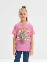 Конфетный футболка для девочек с принтом, 4-8 лет, хлопок