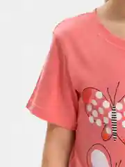 Коралловый футболка для девочек с принтом, 4-8 лет, хлопок
