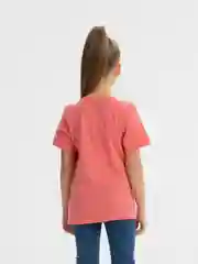 Коралловый футболка для девочек с принтом, 4-8 лет, хлопок