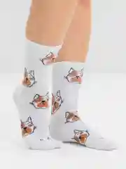 Носки с принтом "Недовольная морда"