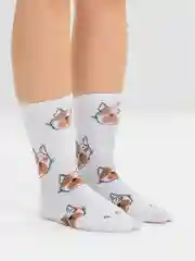 Носки с принтом "Недовольная морда"