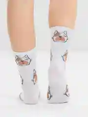 Носки с принтом "Недовольная морда"