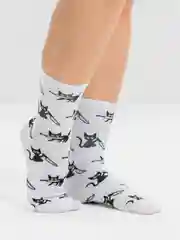 Носки с принтом "Опасный котик"