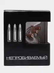 Серый набор: бокал/ стопки/ стакан/ кружка для пива с "пулей" и  камни для виски