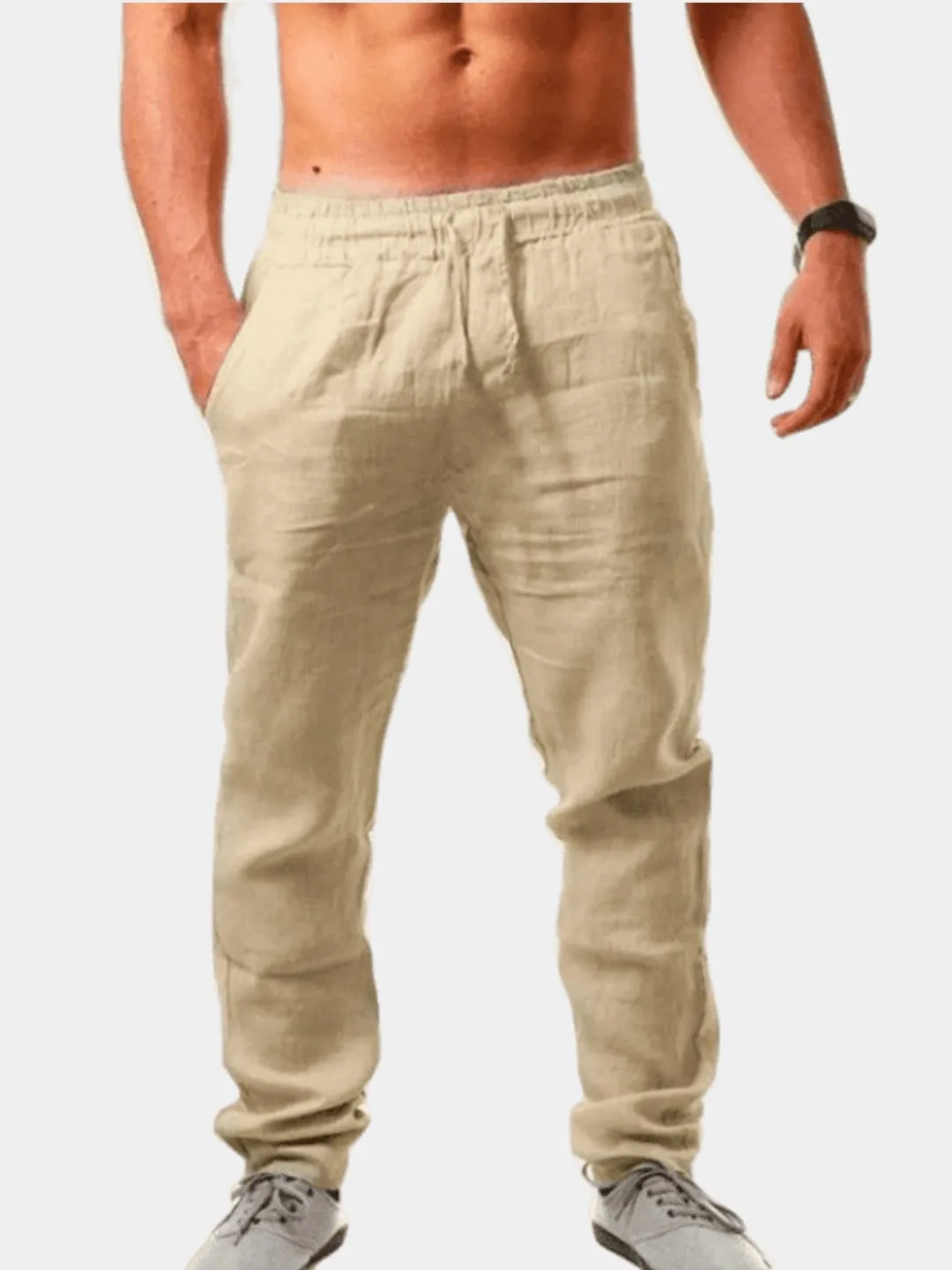 Мужские летние брюки из хлопка, легкие и дышащие купить по цене 890 ₽ винтернет-магазине KazanExpress