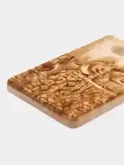 Бежевый доска разделочная деревянная из массива кедра, малая 28.5x17.5х2.2 см