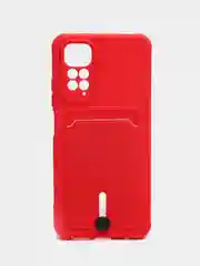 Красный чехол Xiaomi Redmi Note 11 4G, Redmi Note 11S  Редми Нот 11 / Нот 11С с карманом для карты