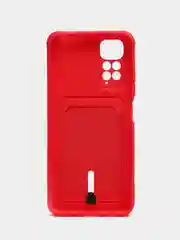 Красный чехол Xiaomi Redmi Note 11 4G, Redmi Note 11S  Редми Нот 11 / Нот 11С с карманом для карты