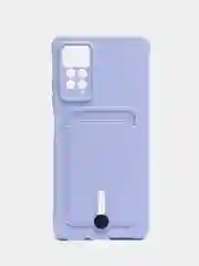 Лавандовый чехол Xiaomi Redmi Note 11 Pro / Note 12 Pro, Редми Нот 11 про с карманом для карты