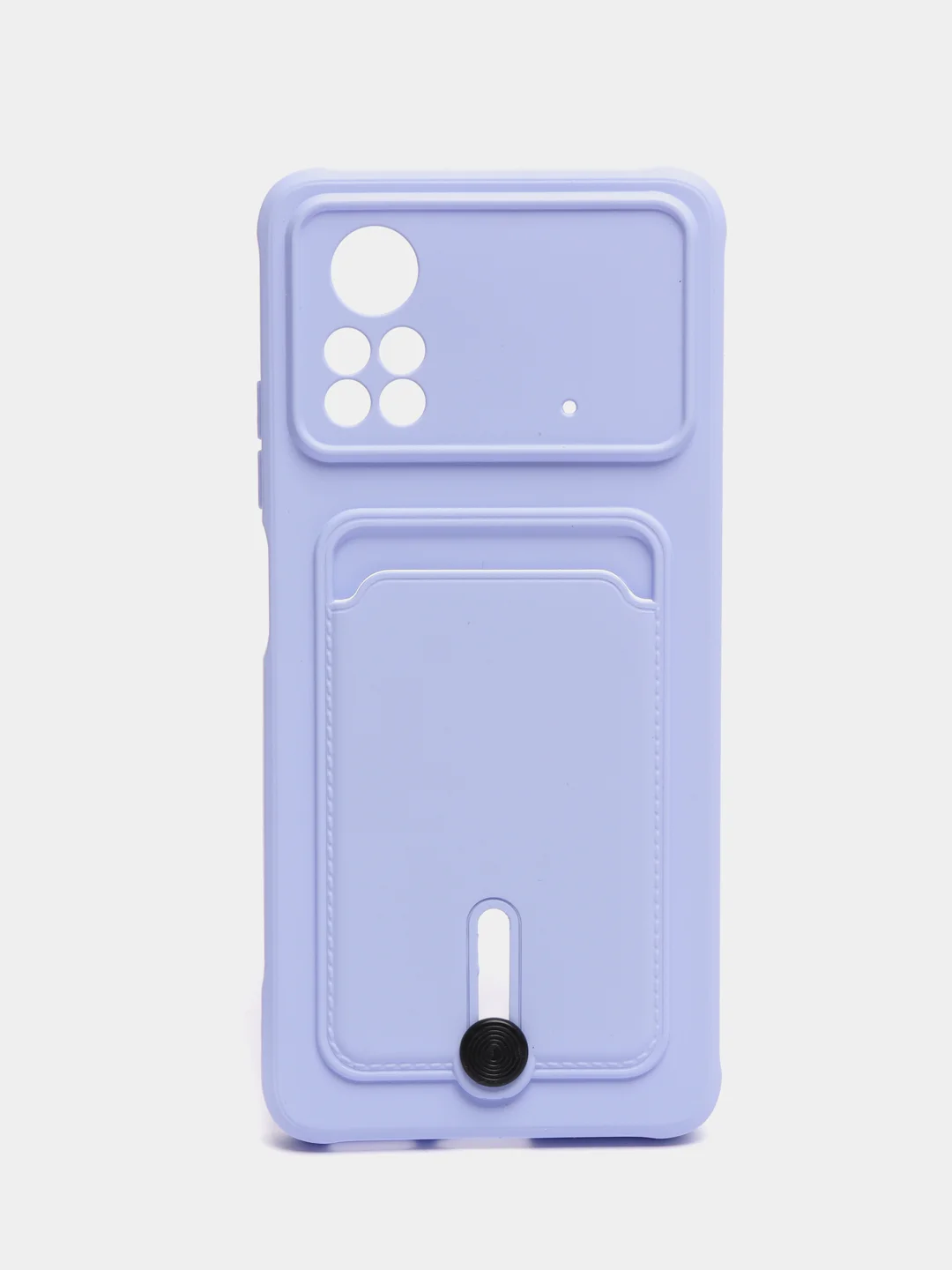 Лавандовый чехол Xiaomi Poco X4 Pro (Сяоми Поко Х4 Про), силиконовый, с карманом для карты