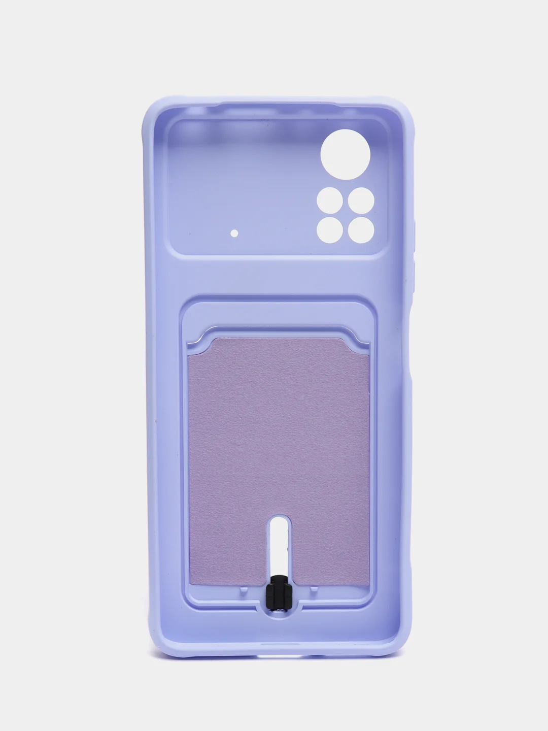 Лавандовый чехол Xiaomi Poco X4 Pro (Сяоми Поко Х4 Про), силиконовый, с карманом для карты