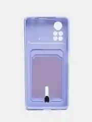 Лавандовый чехол Xiaomi Poco X4 Pro (Сяоми Поко Х4 Про), силиконовый, с карманом для карты