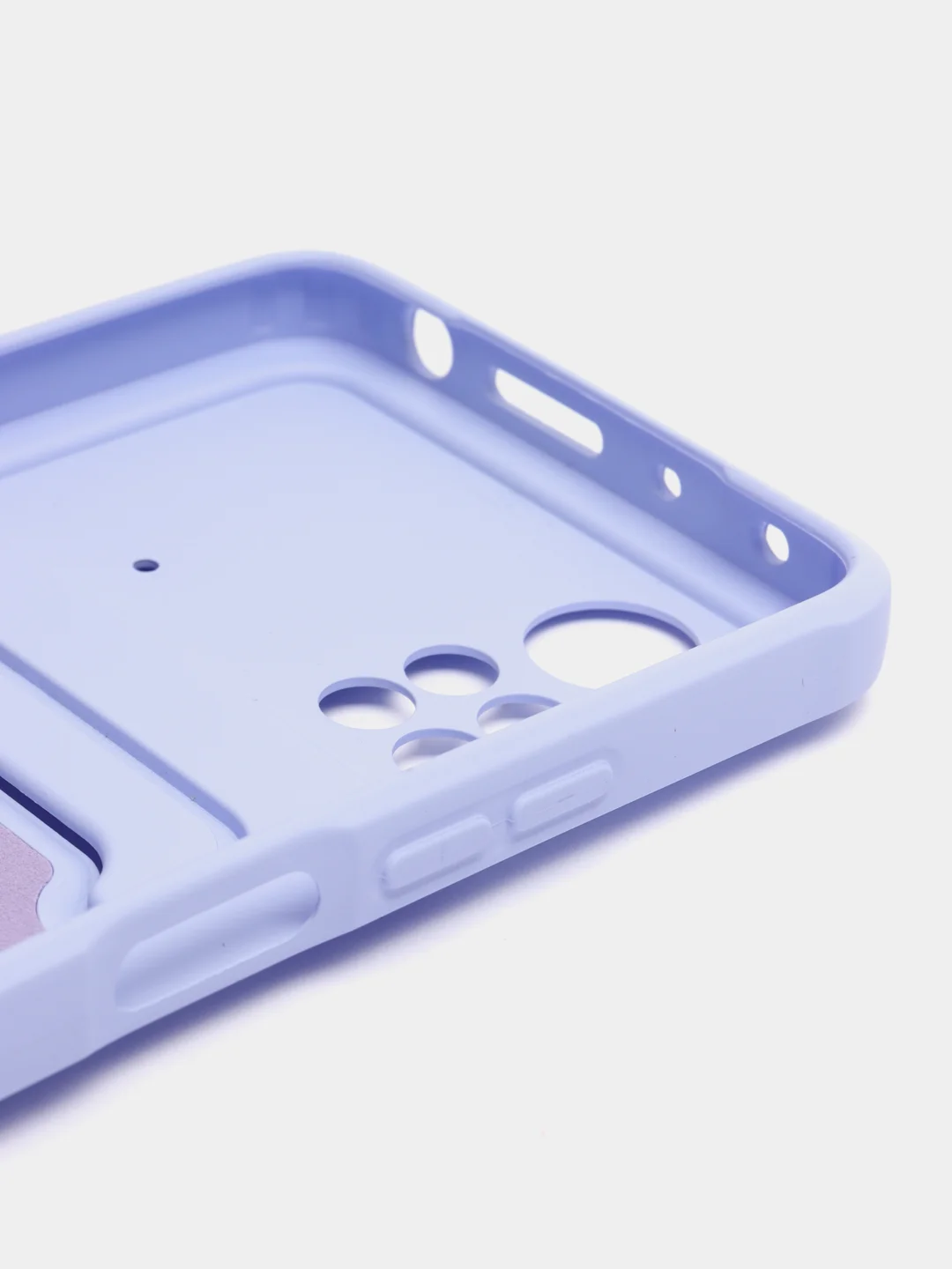 Лавандовый чехол Xiaomi Poco X4 Pro (Сяоми Поко Х4 Про), силиконовый, с карманом для карты