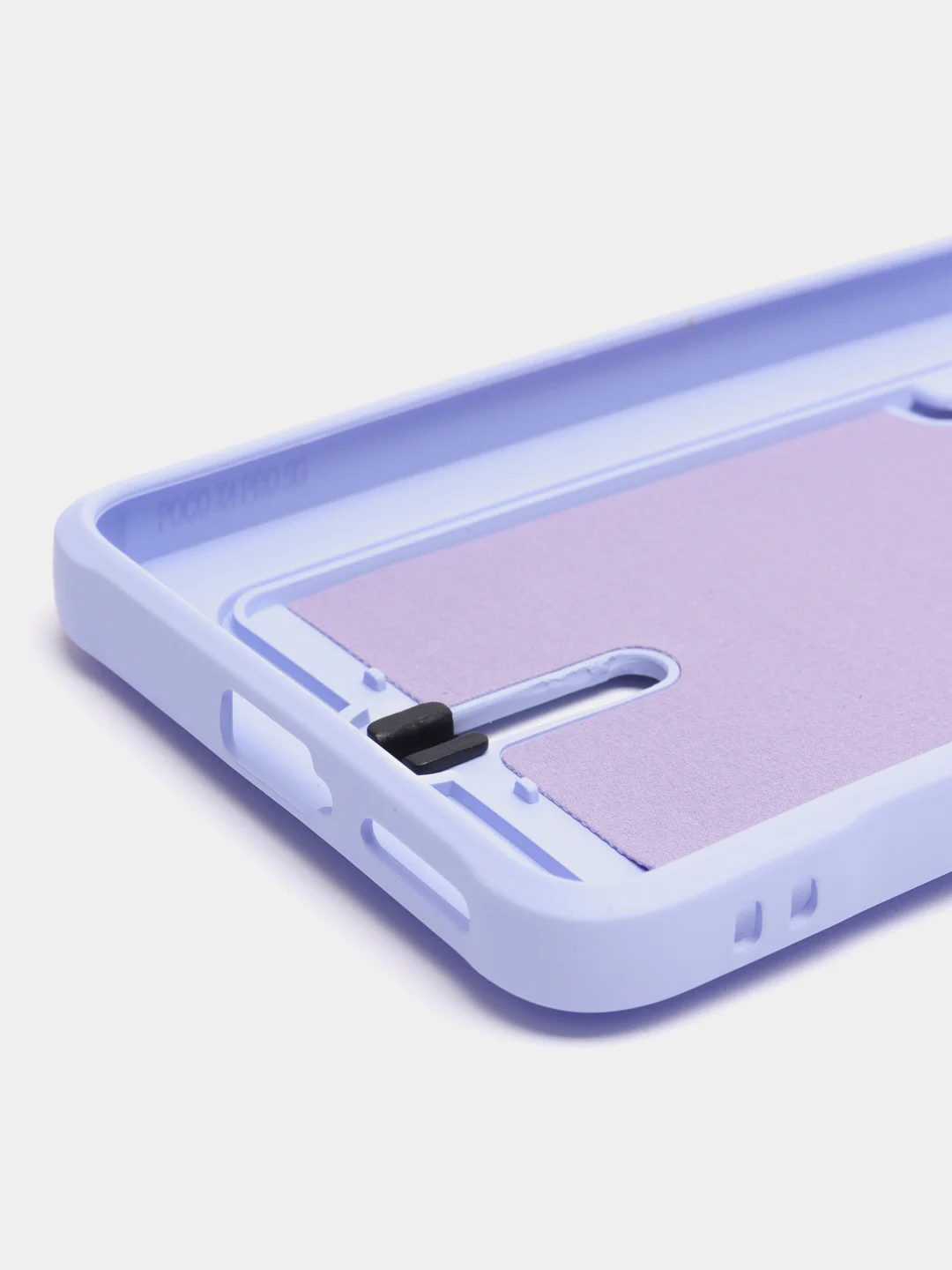 Лавандовый чехол Xiaomi Poco X4 Pro (Сяоми Поко Х4 Про), силиконовый, с карманом для карты