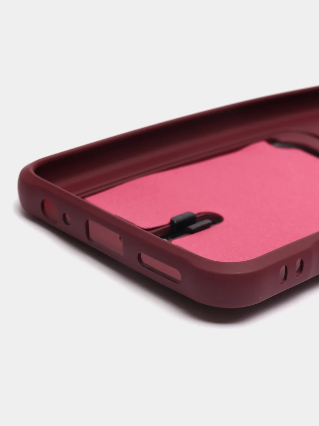 Бордовый чехол Xiaomi Redmi Note 10, 10S, Poco M5s (Сяоми Редми Нот 10, 10С), с карманом для карты