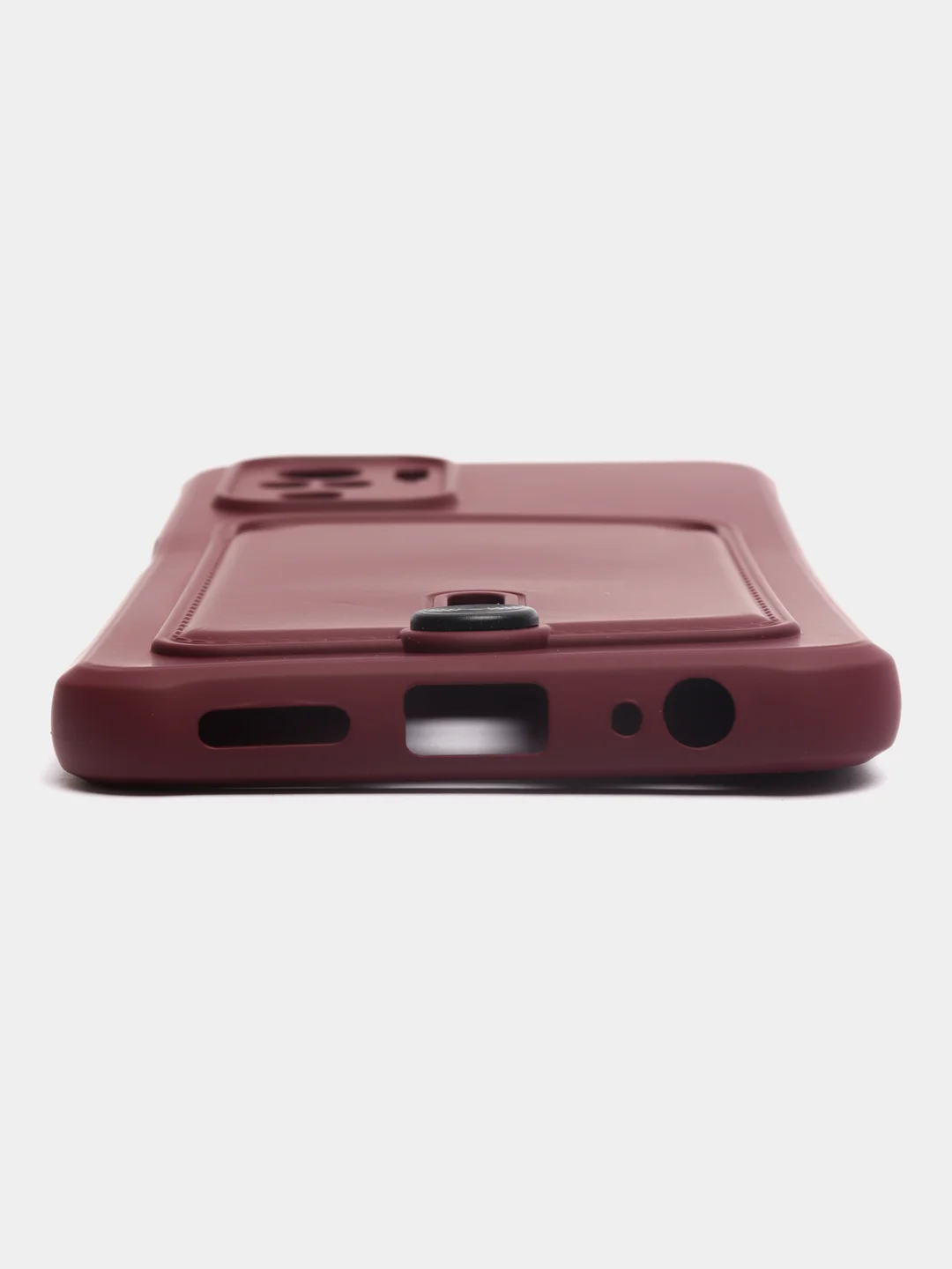 Бордовый чехол Xiaomi Redmi Note 10, 10S, Poco M5s (Сяоми Редми Нот 10, 10С), с карманом для карты