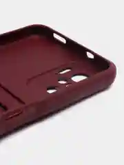 Бордовый чехол Xiaomi Redmi Note 10, 10S, Poco M5s (Сяоми Редми Нот 10, 10С), с карманом для карты