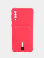 Тёмно-розовый чехол Samsung Galaxy, Самсунг Галакси A50 / A50s / A30s, силиконовый, с карманом для карты