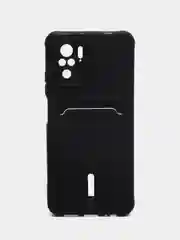 Черный чехол Xiaomi Redmi Note 10, 10S, Poco M5s (Сяоми Редми Нот 10, 10С), с карманом для карты