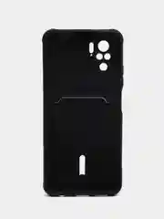 Черный чехол Xiaomi Redmi Note 10, 10S, Poco M5s (Сяоми Редми Нот 10, 10С), с карманом для карты