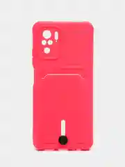 Тёмно-розовый чехол Xiaomi Redmi Note 10, 10S, Poco M5s (Сяоми Редми Нот 10, 10С), с карманом для карты