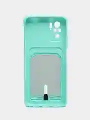 Бирюзовый чехол Xiaomi Redmi Note 10, 10S, Poco M5s (Сяоми Редми Нот 10, 10С), с карманом для карты