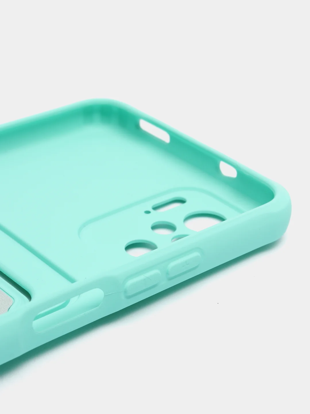 Бирюзовый чехол Xiaomi Redmi Note 10, 10S, Poco M5s (Сяоми Редми Нот 10, 10С), с карманом для карты