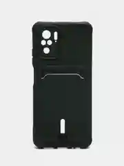 Зеленый чехол Xiaomi Redmi Note 10, 10S, Poco M5s (Сяоми Редми Нот 10, 10С), с карманом для карты