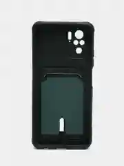 Зеленый чехол Xiaomi Redmi Note 10, 10S, Poco M5s (Сяоми Редми Нот 10, 10С), с карманом для карты