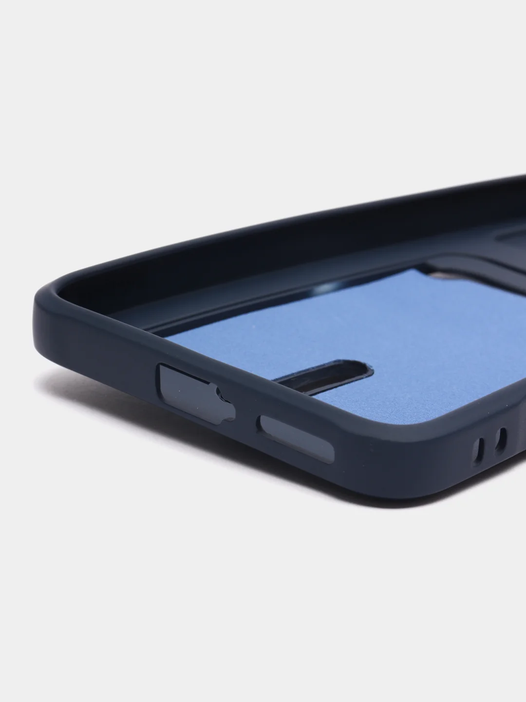 Темно-синий чехол Xiaomi Poco X4 Pro (Сяоми Поко Х4 Про), силиконовый, с карманом для карты
