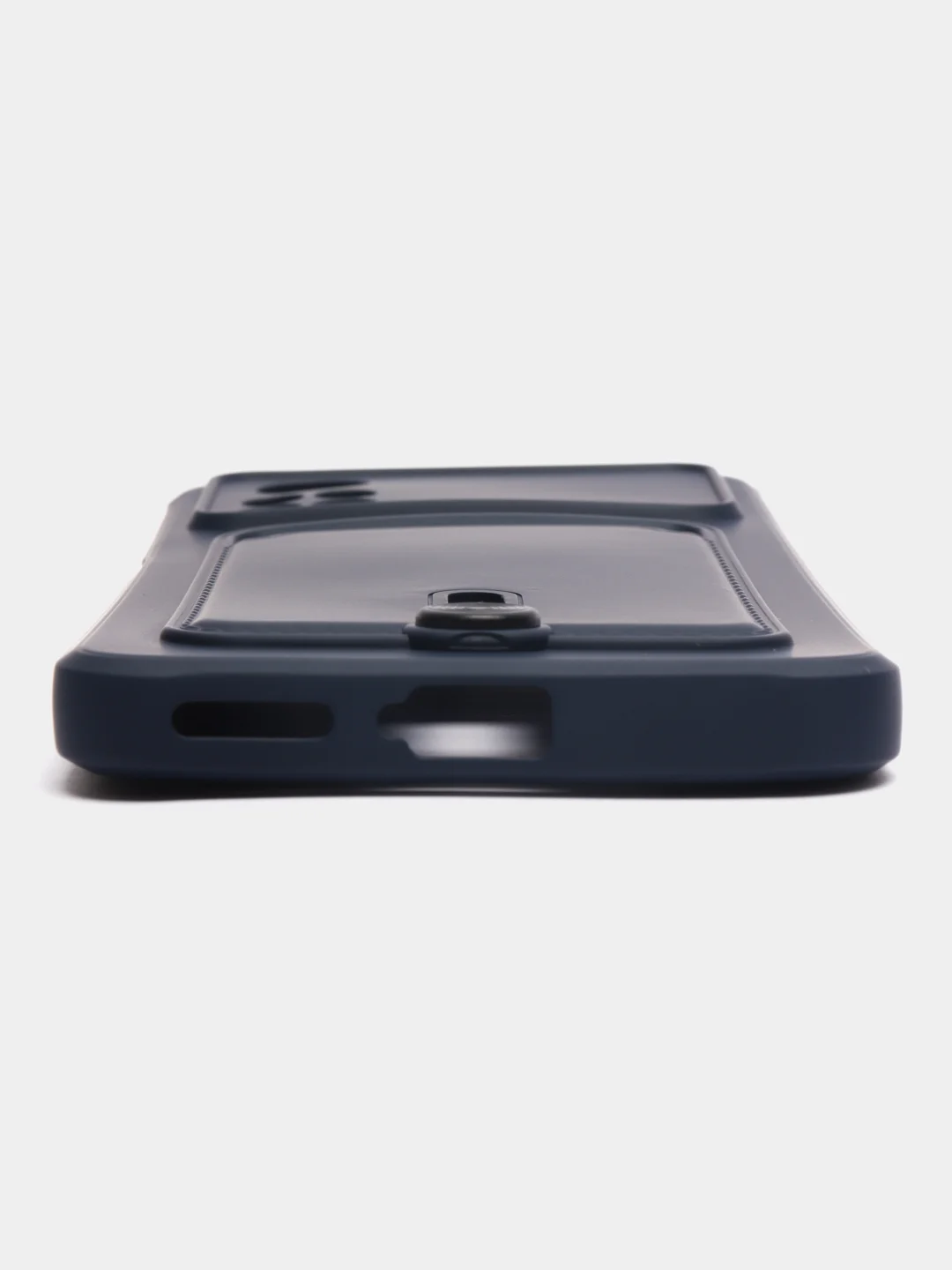 Темно-синий чехол Xiaomi Poco X4 Pro (Сяоми Поко Х4 Про), силиконовый, с карманом для карты