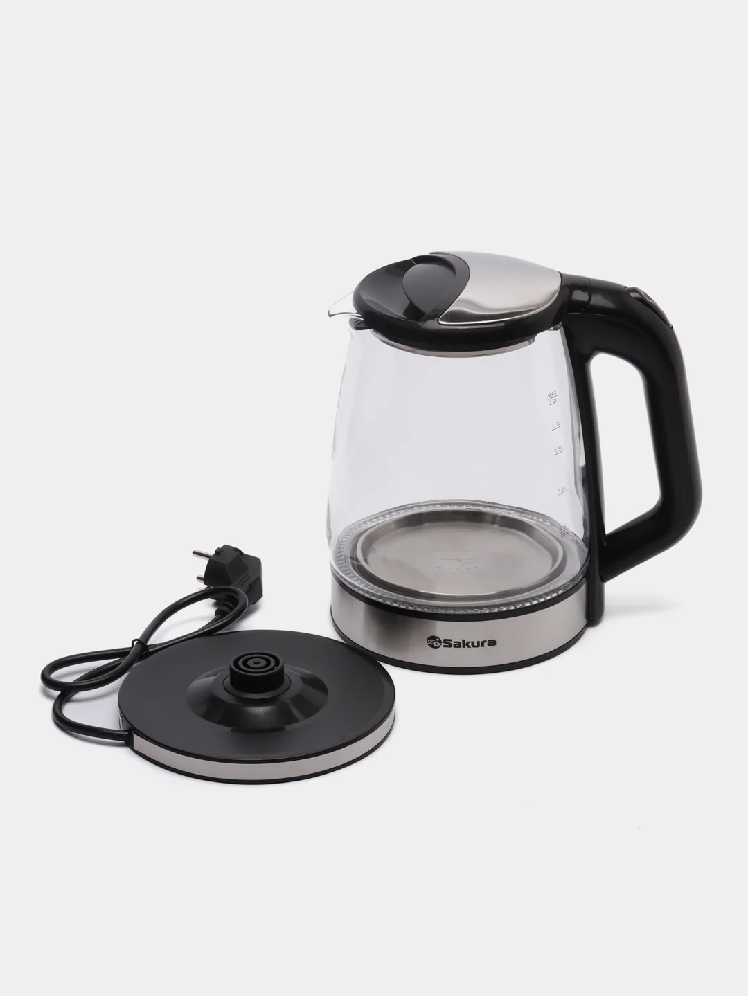 Черный чайник электрический Sakura SA-2722BK, 1500 Вт