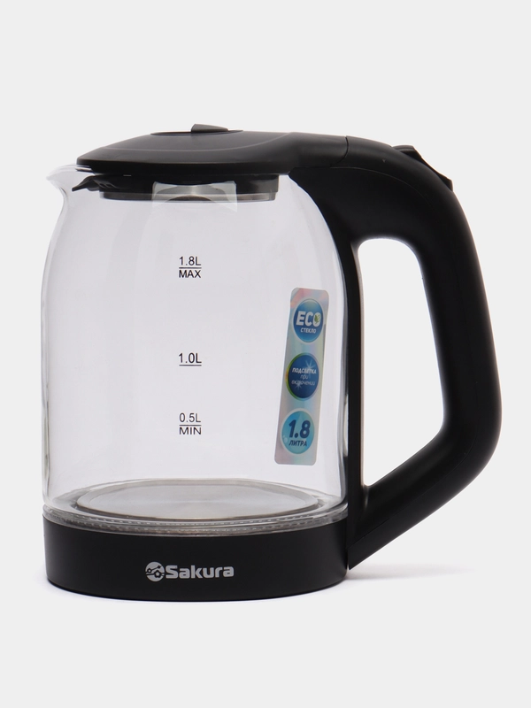 Чайник электрический Sakura SA-2736BK стеклянны с точечной подсветкой 1.8л